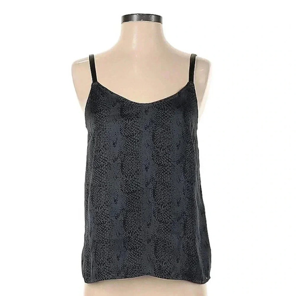 PAIGE Tops - 🌸 PAIGE Size XS Black / Grey Snake Print Camisole w Leatherette Straps